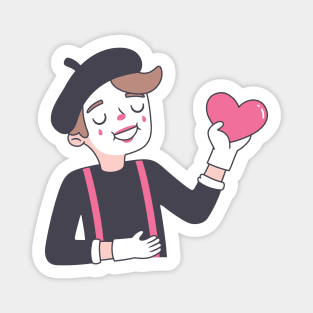 Cute Mime Heart My Heart Magnet