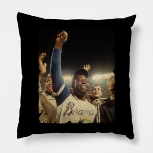 Hank Aaron in Atlanta Braves Pillow