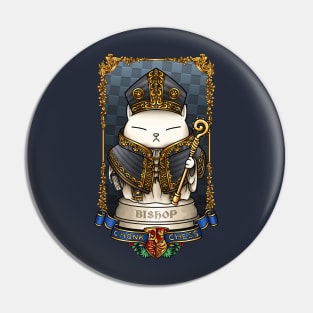 Medieval Chess Cat Bishop Pin