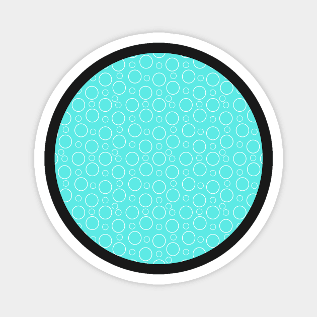 Aqua Bubbles. A simple, modern design in aqua and white. Magnet by innerspectrum