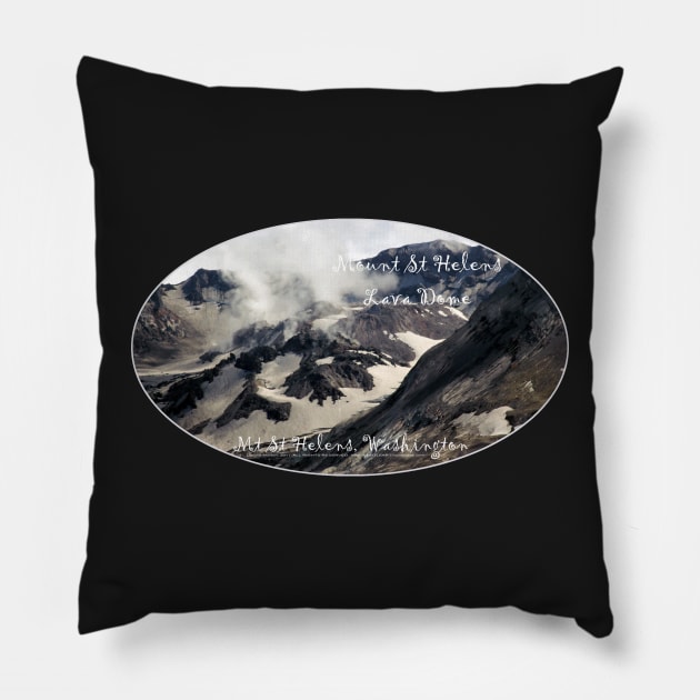 Mount St Helens lava dome closeup oval Pillow by DlmtleArt