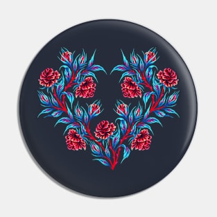 Roses - Dark Blue / Red Pin