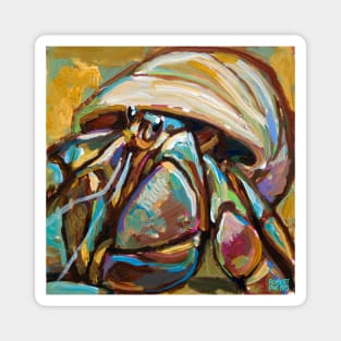 Colorful Hermit Crab Painting Magnet