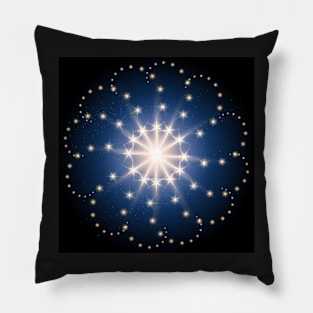 Luxury festive pattern with shiny golden stars Pillow