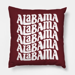 Alabama - Bama Groovy White Wave Pillow