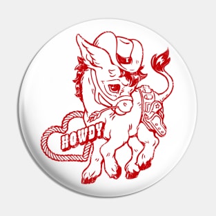 Howdy Donkey in Poppy Red Pin
