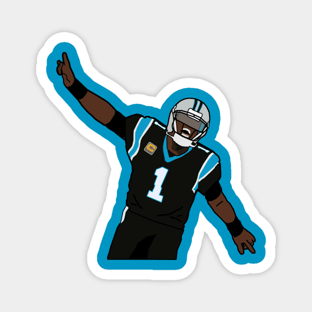 Cam Newton Touchdown Celebration NFL Carolina Panthers Magnet by xavierjfong