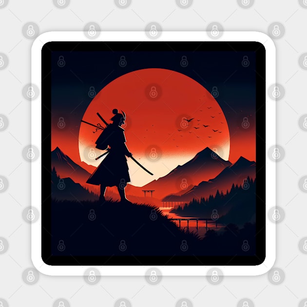 Samurai Silhouette #8 Magnet by kreasioncom