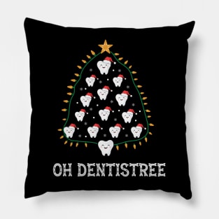 Oh Dentistree Christmas Dentist Teeth Tree Pillow