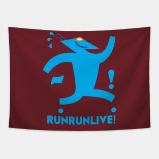 RunRunLive Blue Logo for shirts Tapestry