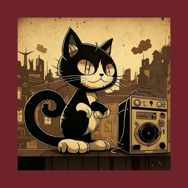 Vintage illustration of Felix The Cat by KOTYA