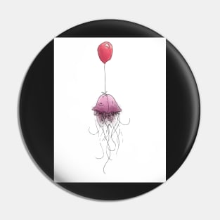 Jellyfish with Balloon - Happy Birthday Pin