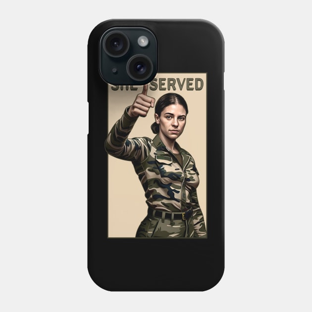 She Served Woman Veteran Phone Case by triggerleo