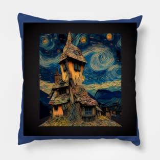 Starry Night Over The Burrow Pillow