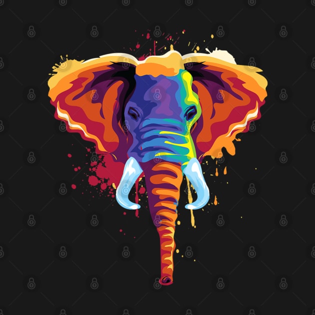 Colorful Elephant artist design. Unique style. Add color and style to any outfit. Perfect for any elephant lover! by Flawless Designs