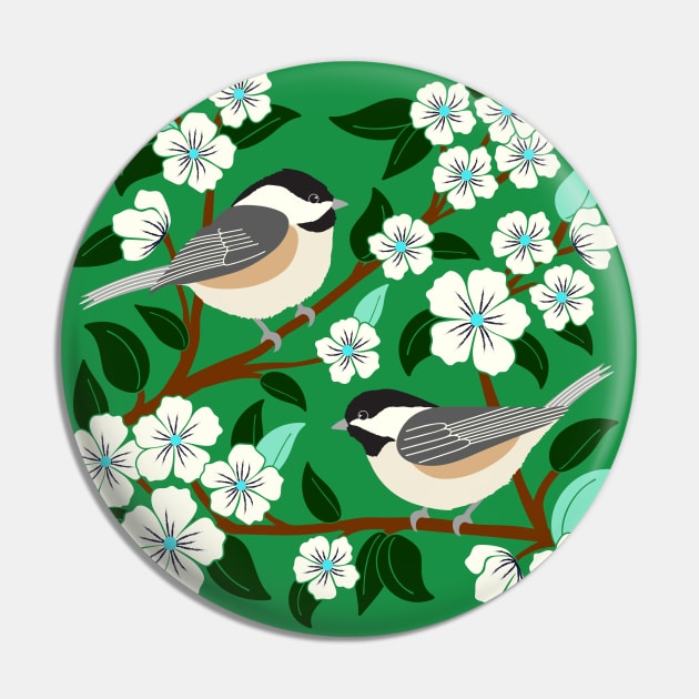 Chickadee birds among the flowers Pin by Jennifer Ladd