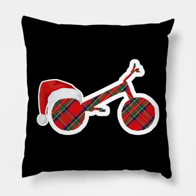 TRIAL Xmas trialbike - sports christmas hat Pillow by ALLEBASIdesigns