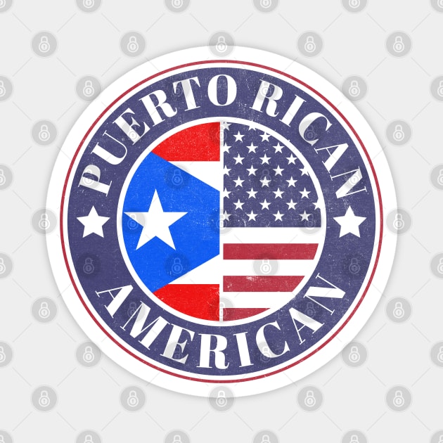 Proud Puerto Rican-American Badge - Puerto Rico Flag Magnet by Yesteeyear