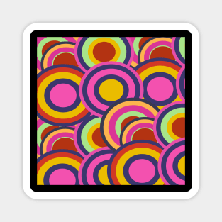 rainbow colors 1960s style abstract pattern Magnet