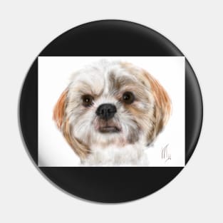 A Very Pensive Pooch Dog Pin