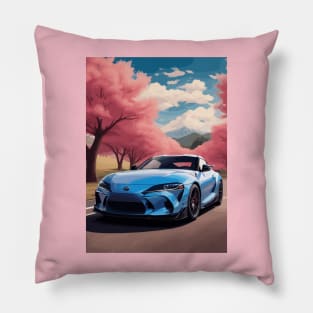JDM Car Racing Blue Pillow