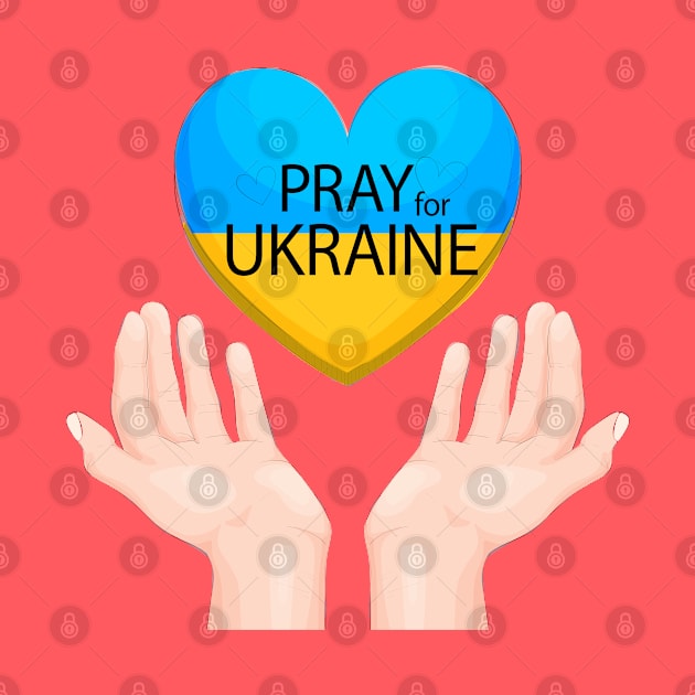 Pray For Ukraine Heart by Mako Design 