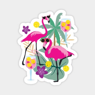 Tropical pickleball Magnet