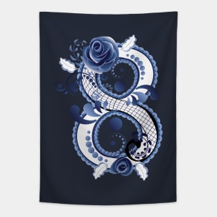 Blue Floral Eight Tapestry