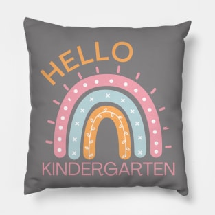 Hello Kindergarten Boho Rainbow Back to School Pillow