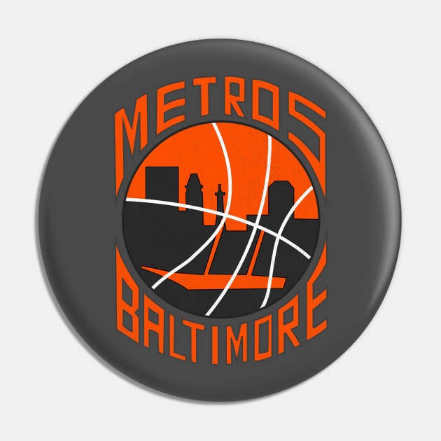 DEFUNCT - Baltimore Metros Basketball Pin by LocalZonly