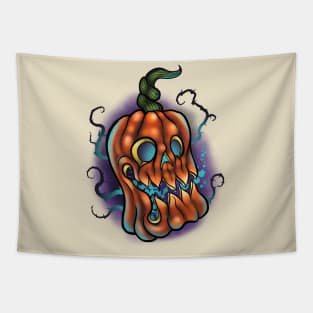 Spooky pumpkin jack o lantern Tapestry