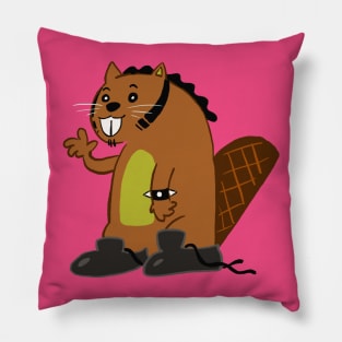 Hipster Beaver Pillow