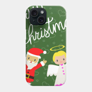 Merry Christmas from Santa and Angel Phone Case