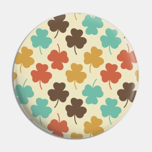 Retro Shamrocks Pattern Pin