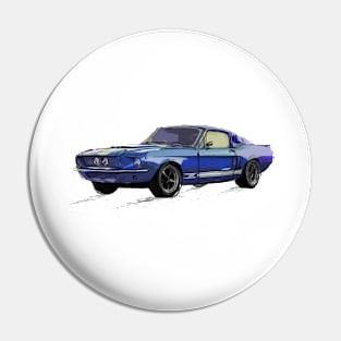 Classic Mustang Blue Pin