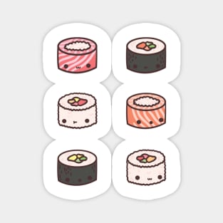 Kawaii Sushi Roll Pattern Magnet