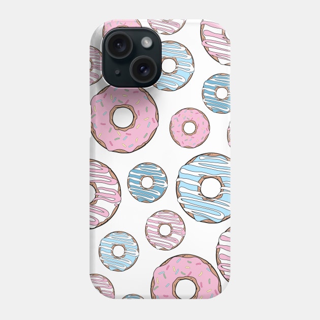 Pattern Of Donuts, Pink Donuts, Blue Donuts Phone Case by Jelena Dunčević