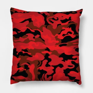 Black Red Camouflage Pillow