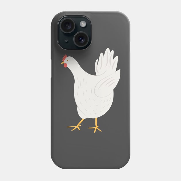 Happy White Hen Phone Case by KeiKeiCreative