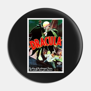 Digitally Restored Original Dracula Movie Poster with Bela Lugosi Pin