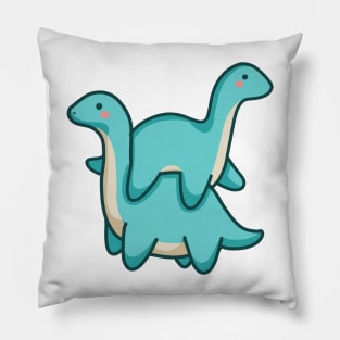 Stacked dinos, long neck, Dinosaurus. Pillow