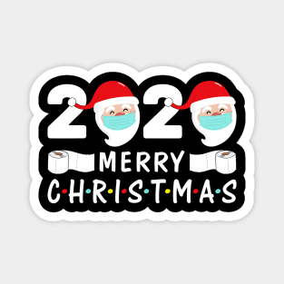 Merry Christmas 2020 Quarantine Christmas Santa Face Mask Magnet