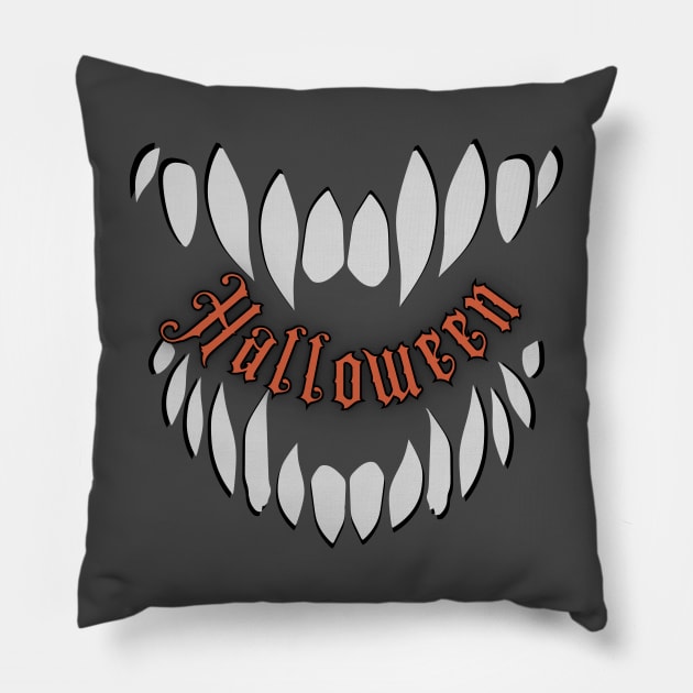 Halloween Scary Teeth Pillow by Mazzlo Shop