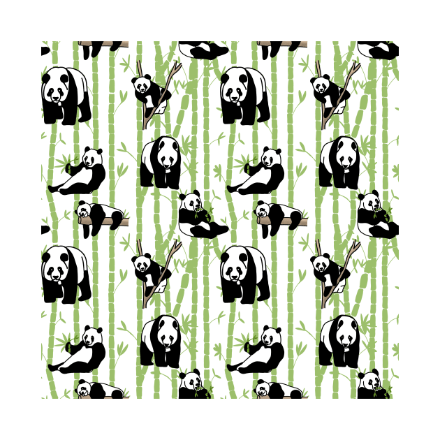 Giant Pandas in the bamboo forest on white background by Quick Brown Fox Canada 