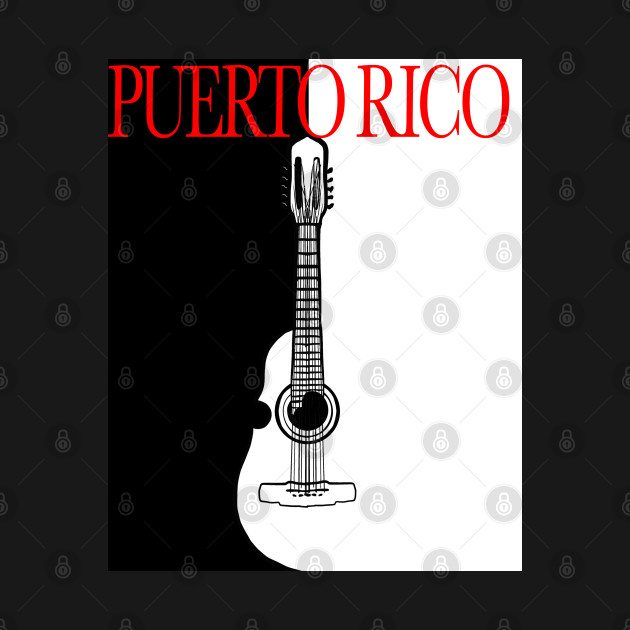 Puerto Rican Cuatro Boricua Scarface Mock Black And White by SoLunAgua