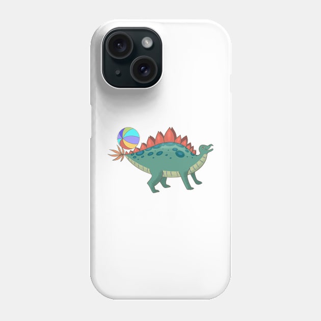 Play That Beach Ball, Dino-Stegosaur! Phone Case by andreeadumez