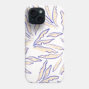 Fresh Banana Leaves in Indigo and Yellow Phone Case