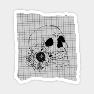 Black and White Skull Magnet