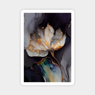 Marbled Lotus - Abstract Alcohol Ink Resin Art Magnet