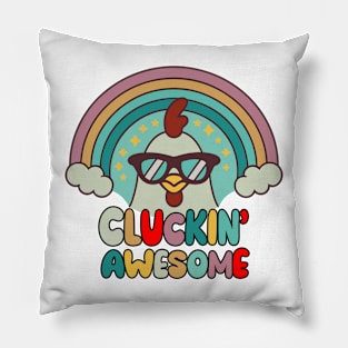 Funny Chicken Cluckin' Awesome Design Pillow